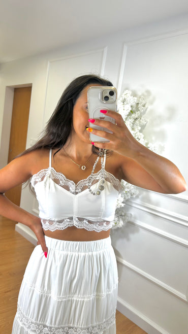 Conjunto Top + Saia com Renda