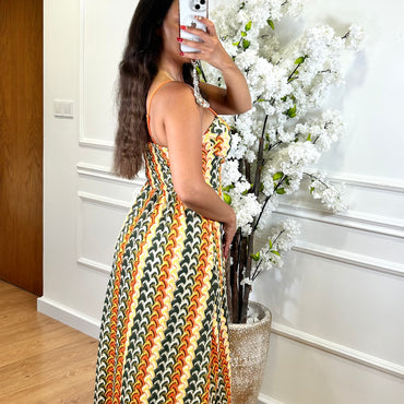 Vestido de Rede Tons de Laranja