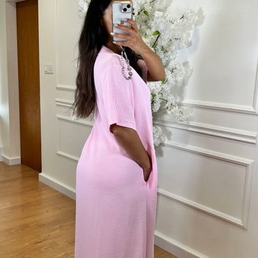 Tunica Oversize Rosa Claro