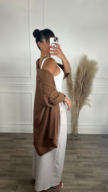 Camiseiro Camel de algodão