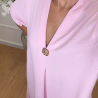 Tunica Oversize Rosa Claro