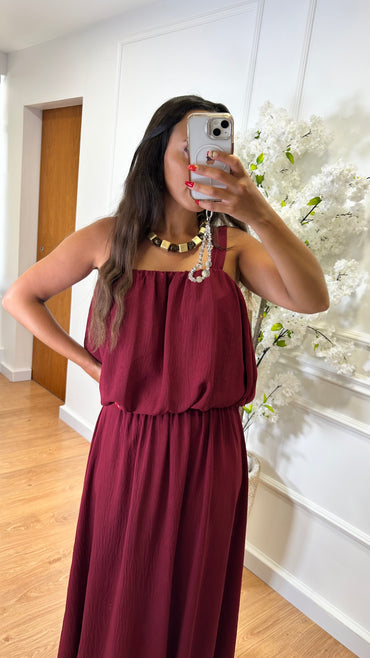Conjunto Top + Saia comprida em Bordo