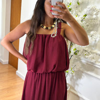 Conjunto Top + Saia comprida em Bordo
