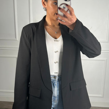 Blazer com Forro Listrado Preto