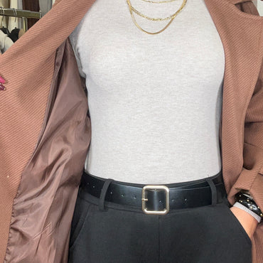 Casaco de Fazenda Comprido Texturado Castanho