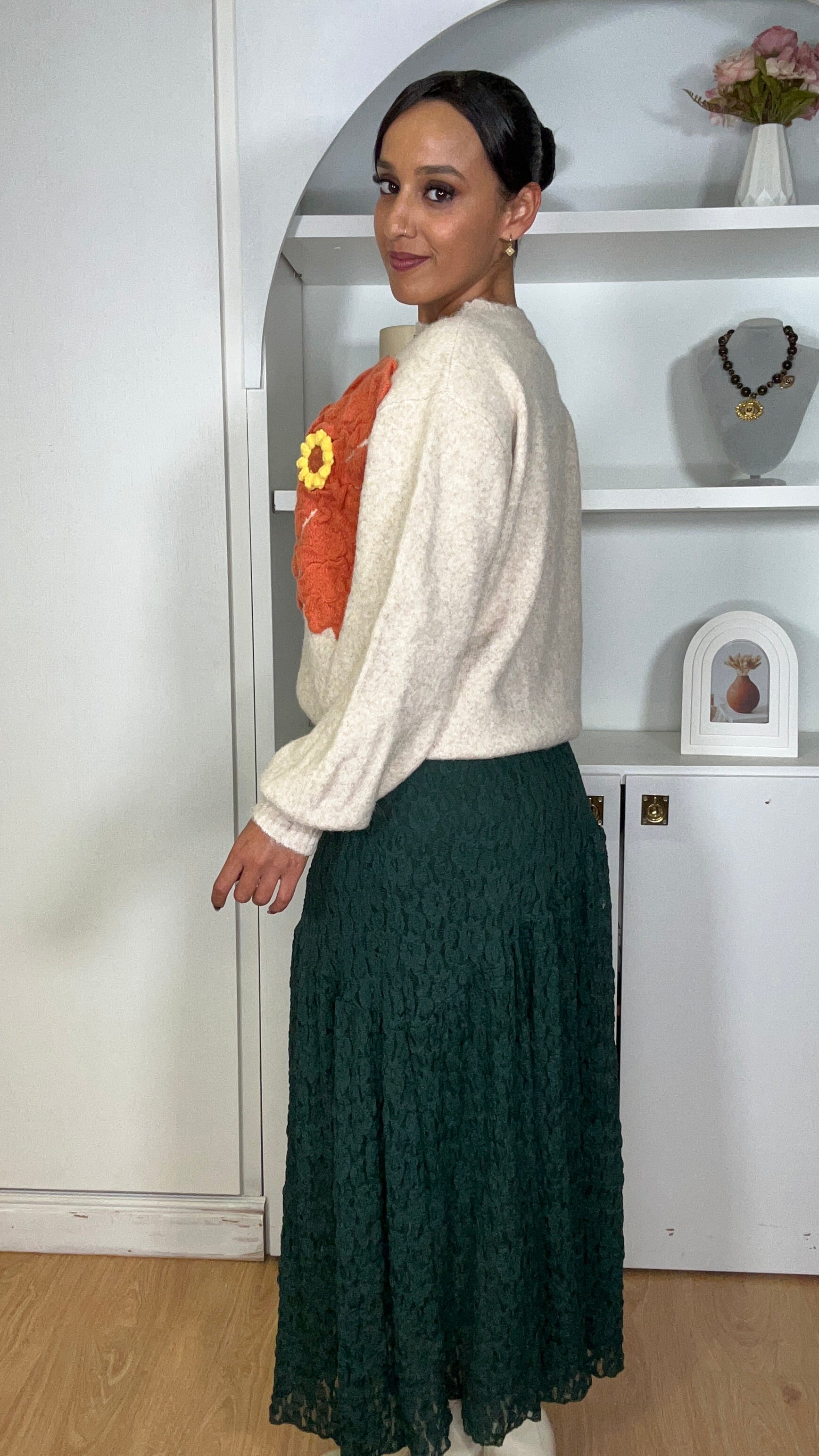 Saia Rendada Verde Esmeralda