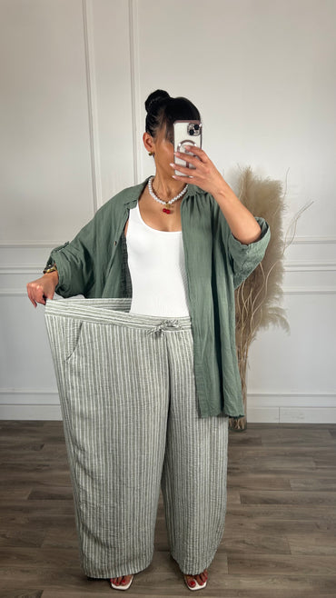 Pantalona riscas verde tropa