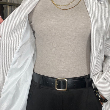 Casaco de Fazenda Comprido Texturado Riscas Bege