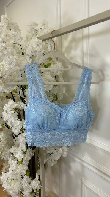 Bralette Rendada Azul Bebe