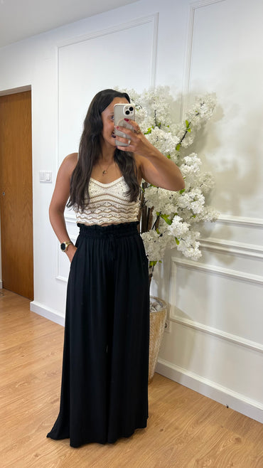 Pantalona com elastico Preto