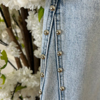 Calça de Ganga Wide Leg REDIAL com tachas