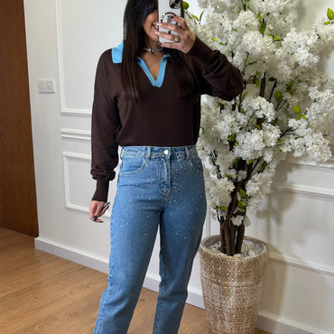 Calça de Ganga com Brilhos