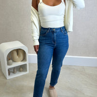 Calça Redial Mom Jeans Ganga Escura