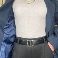 Casaco de Fazenda Midi Azul Marinho