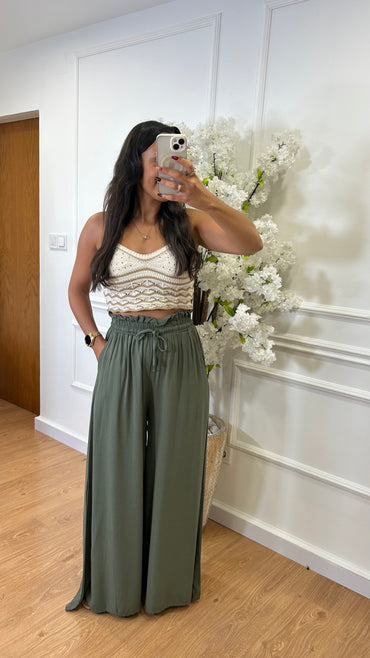 Pantalona com elastico Verde Tropa