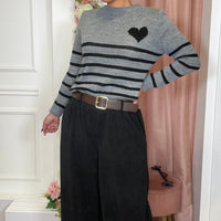 Calça de bombazine com Cinto em Preta