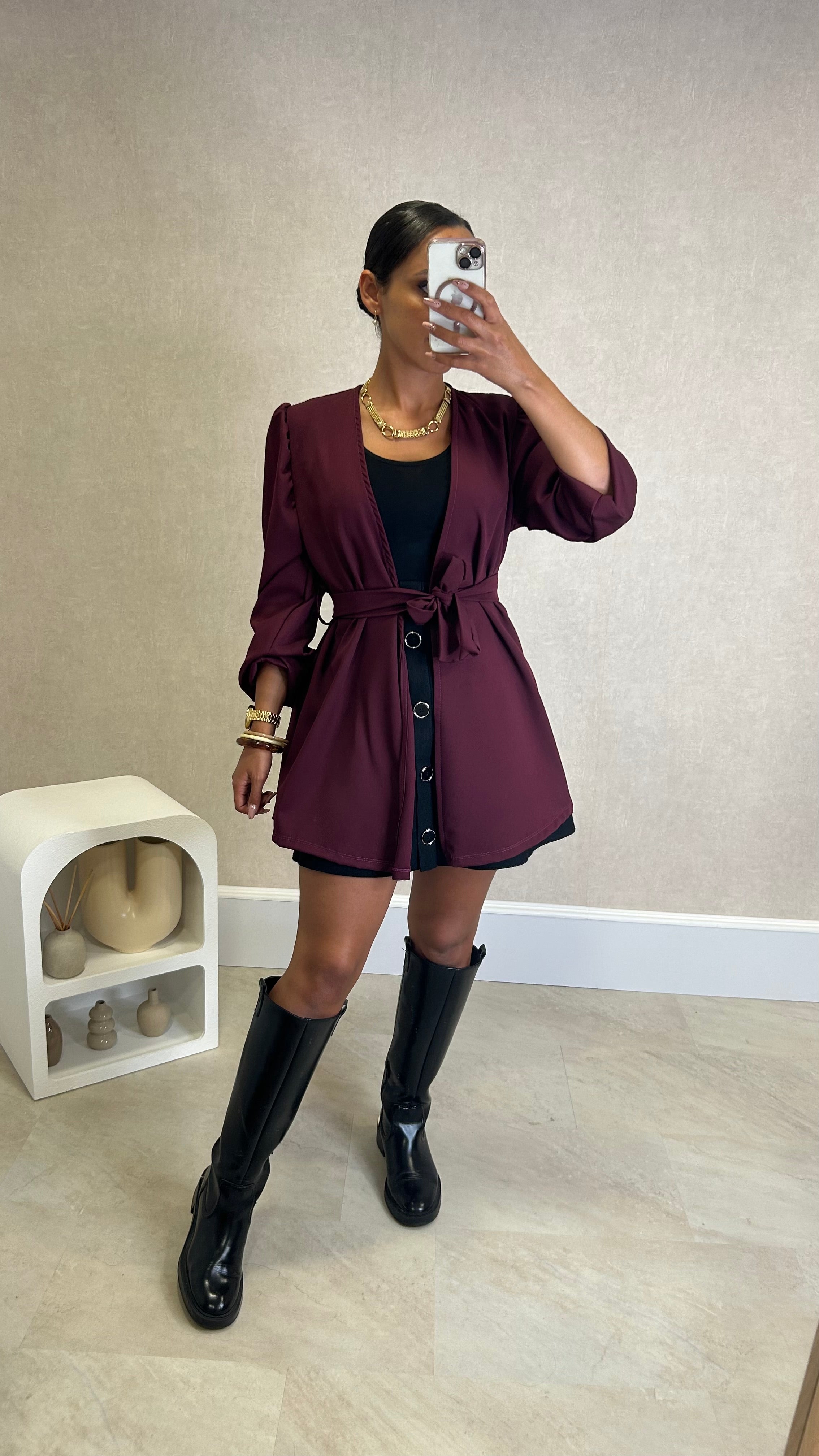 Blusa/Blazer Acetinado Bordeaux