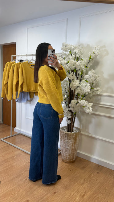 Calça de Ganga Wide Leg REDIAL azul escuro