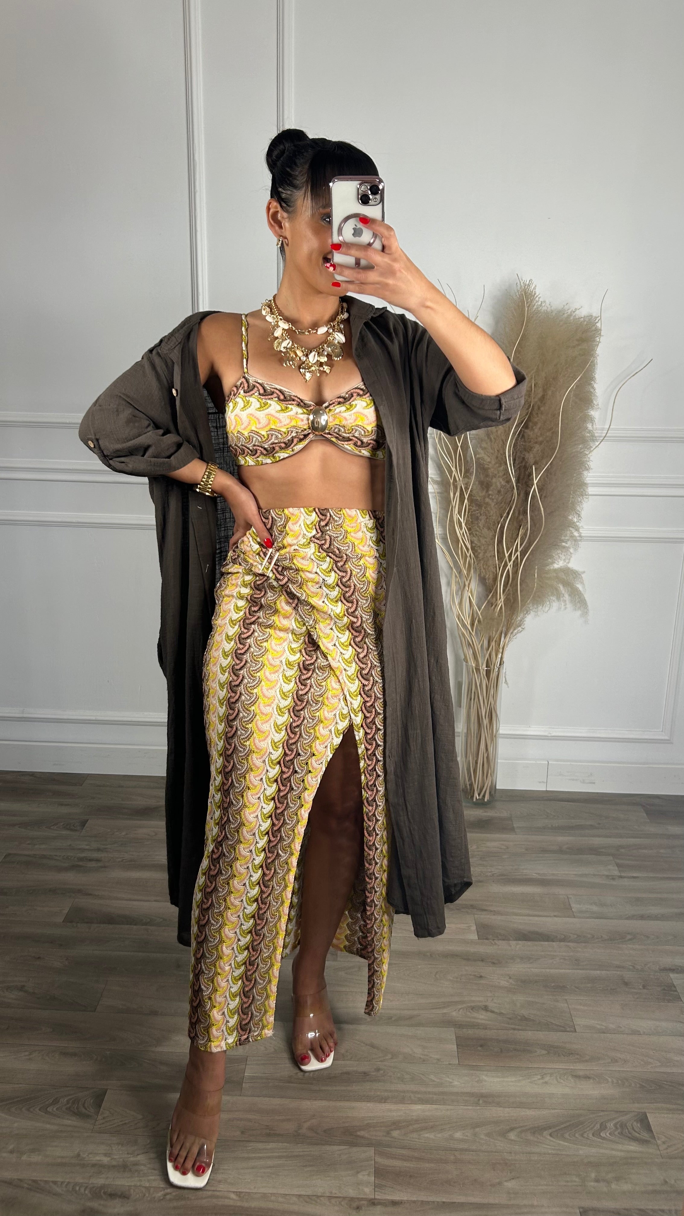 Conjunto Rendado Saia + Top
