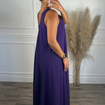 Vestido oversize de alça grossa Roxo