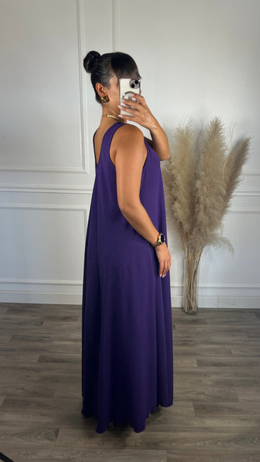 Vestido oversize de alça grossa Roxo