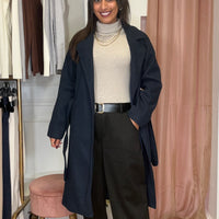 Casaco de Fazenda Midi Azul Marinho