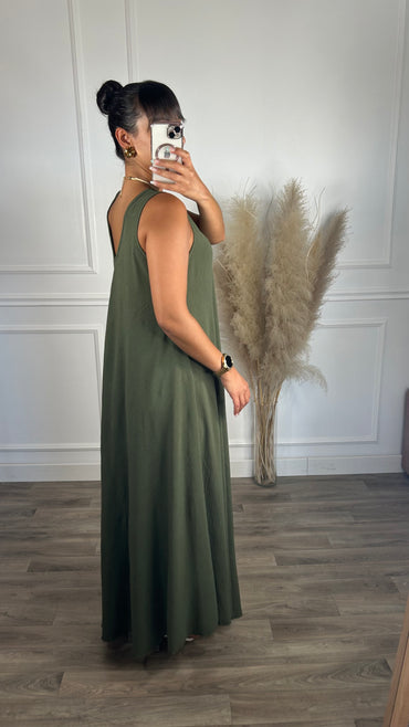 Vestido oversize de alça grossa Verde Tropa