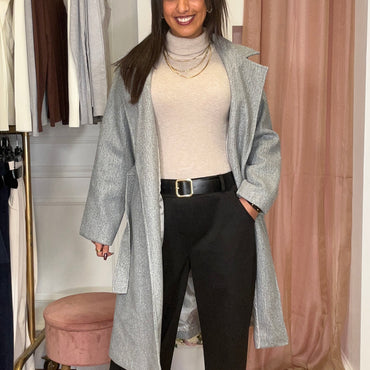 Casaco de Fazenda Midi Cinza