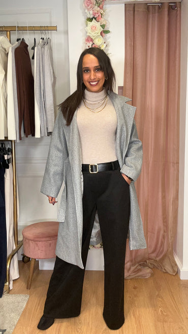 Casaco de Fazenda Midi Cinza