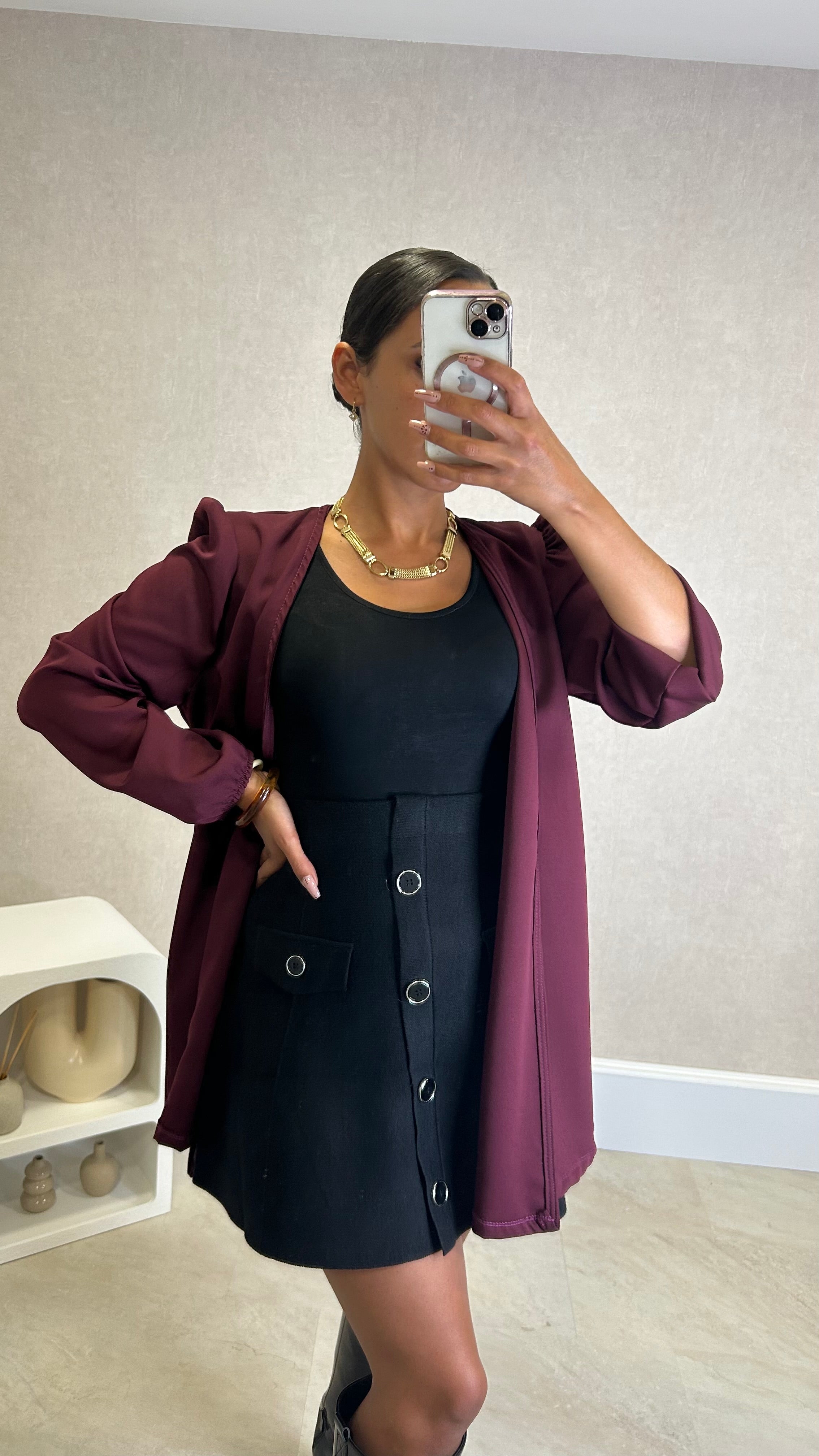 Blusa/Blazer Acetinado Bordeaux