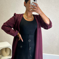 Blusa/Blazer Acetinado Bordeaux