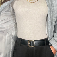 Casaco de Fazenda Midi Cinza