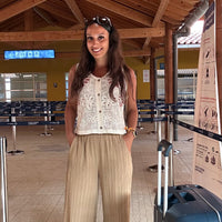 Pantalona Plissada bege torrado