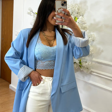 Bralette Rendada Azul Bebe