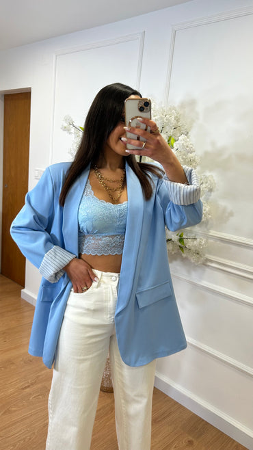 Bralette Rendada Azul Bebe