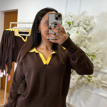 Polo Viral com gola Amarela