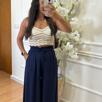Pantalona com elastico Azul Marinho
