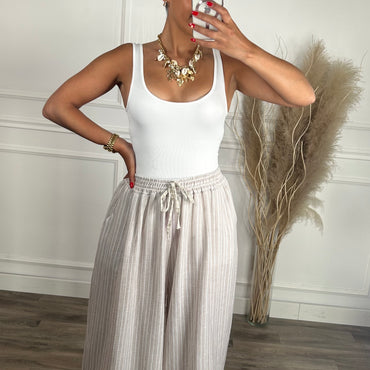 Pantalona riscas Camel