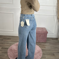 Calça de Ganga Wide Leg REDIAL ganga clara