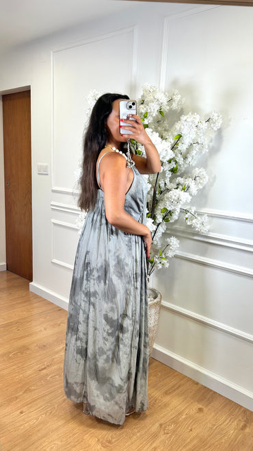 Vestido mesclado Cinza