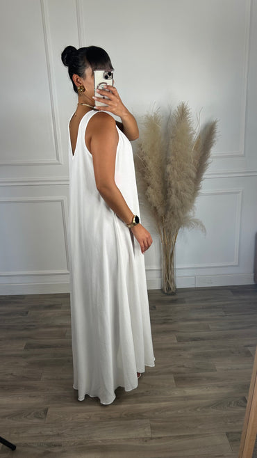 Vestido oversize de alça grossa Branco