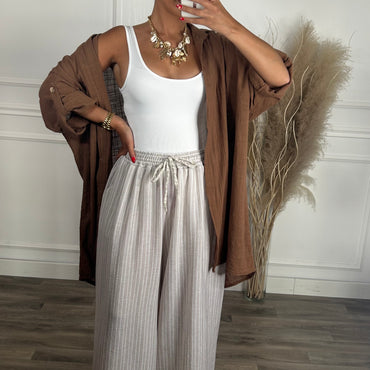 Pantalona riscas Camel
