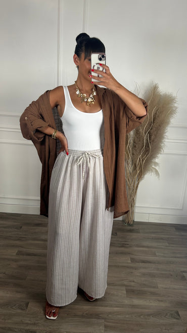 Pantalona riscas Camel