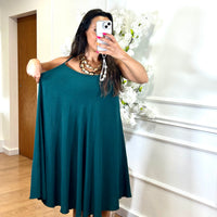 Vestido Midi oversize de alças Verde esmeralda