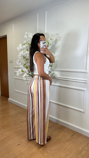 Pantalona Riscas Tons de Amarelo