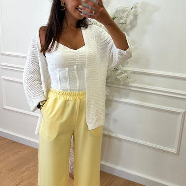 Calça com elastico Amarelo