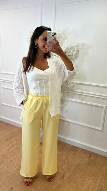 Calça com elastico Amarelo