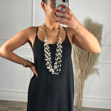 Vestido de Alças Cruzadas Preto