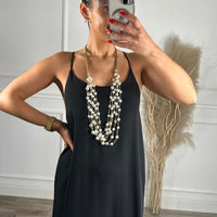 Vestido de Alças Cruzadas Preto