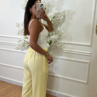 Calça com elastico Amarelo